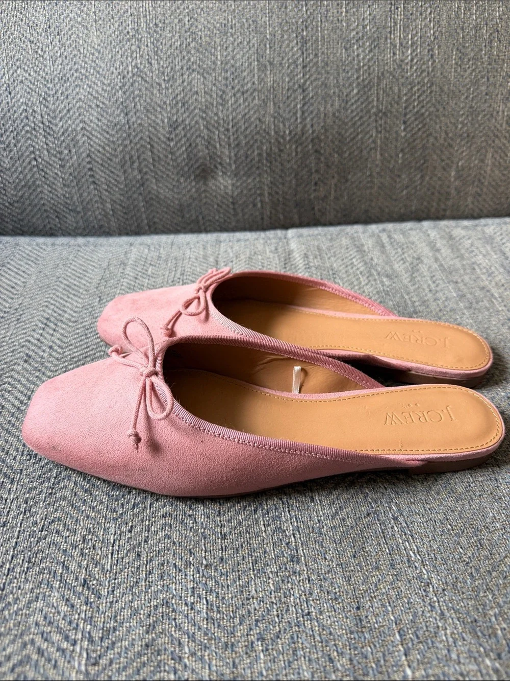 J crew Women’s Faux Leather Suede ballerina mules Size: 7